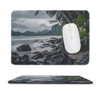 Tappetino per Il Mouse Ocean Waves Tropical Palm Leaves Beach Antipolvere Tappetino per Mouse Multifunzionale Gaming Mousepad per Ufficio Laptop Casa 25X30Cm