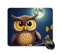 Tappetino per Il Mouse Owl And Yellow Moon Superficie Liscia Tappetini Mouse Antisfilacciamento Gaming Mousepad per Computer Casa Pc 25X30Cm
