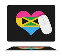 Tappetino per Il Mouse Pansexual Heart Flag Jamaica Confortevole Tappeto Mouse Antiscivolo Gaming Mousepad per Notebook Laptop Casa 25X30Cm