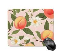 Tappetino per Il Mouse Peaches with Flowers And Leaves Superficie Liscia Tappetino per Mouse Pratica Gaming Mousepad per Ufficio Laptop Computer 25X30Cm