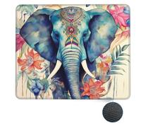 Tappetino per Il Mouse Peacock Feathers Elephant Personalizzato Tappetino per Mouse Bordi Cuciti Gaming Mousepad per Computer Casa Pc 25X30Cm