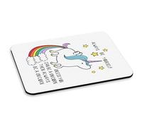 Tappetino per il mouse, per pc, con la scritta "Always be yourself", motivi: unicorni, animali e arcobaleni.