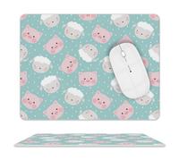 Tappetino per Il Mouse Pig And Sheep Animal Lavabile Tappeto Mouse Superficie Liscia Gaming Mousepad per Casa Pc Computer 25X30Cm