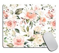 Tappetino per il Mouse Pink and Green Flowers Roses Tappetino per Mouse