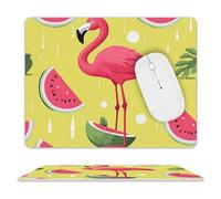 Tappetino per Il Mouse Pink Flamingo And Watermelon Antisfilacciamento Tampone per Mouse Multifunzionale Gaming Mousepad per Ufficio Notebook Pc 25X30Cm