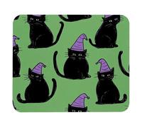 Tappetino per Il Mouse Purple Witch Hat Cat Pattern Bordi Cuciti Tampone per Mouse Superficie Liscia Gaming Mousepad per Notebook Laptop Ufficio 25X30Cm