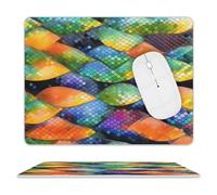 Tappetino per Il Mouse Rainbow Fish Scale Bordi Cuciti Tappetino per Mouse Superficie Liscia Gaming Mousepad per Ufficio Notebook Casa 25X30Cm