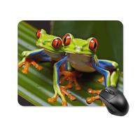 Tappetino per Il Mouse Red Eyed Tree Frog Confortevole Tappetini Mouse Bordi Cuciti Gaming Mousepad per Ufficio Laptop Notebook 25X30Cm