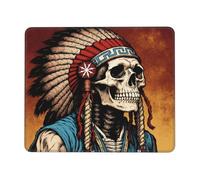 Tappetino per il Mouse Retro Western Native American Skull Gothic Punk | Tampone per Mouse Notebook 25x30cm multifunzionale Tappeto Mouse Antisfilacciamento Tappetino Mouse Laptop PC