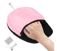 Tappetino per il mouse riscaldante USB, grande tappetino per il mouse riscaldante per le mani Scaldamuscoli per computer invernale Accessori da scrivania portatili per uomini e donne (rosa)