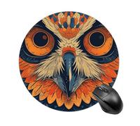 Tappetino per il mouse rotondo con gufo, impermeabile, antiscivolo, in gomma, divertente, 19,8 x 19,8 cm, per computer, laptop, ufficio, scrivania, accessori per mouse