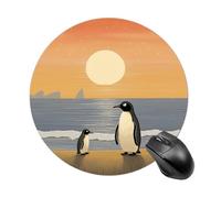 Tappetino per il mouse rotondo con immagini di due pinguini, tappetino per mouse in gomma antiscivolo impermeabile divertente tappetino per mouse 19,8 x 19,8 cm per computer, laptop, accessori da