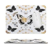 Tappetino per Il Mouse Rustic Aesthetic Boho Flowers Animal Butterfly Antiscivolo Tappeto Mouse Lavabile Gaming Mousepad per Computer Casa Ufficio 25X30Cm