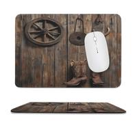 Tappetino per Il Mouse Rustic Farmhouse Wheel Wooden Barn Doors Pratica Tappetini Mouse Multifunzionale Gaming Mousepad per Pc Ufficio Computer 25X30Cm