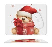Tappetino per Il Mouse Santa Hat Gift And Merry Christmas Ergonomico Tappetino Mouse Lavabile Gaming Mousepad per Ufficio Laptop Notebook 25X30Cm