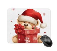 Tappetino per Il Mouse Santa Hat Gift And Merry Christmas Ergonomico Tappeto Mouse Antisfilacciamento Gaming Mousepad per Ufficio Computer Notebook 25X30Cm