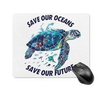 Tappetino per Il Mouse Save Our Oceans Earth Day Ergonomico Tappetini Mouse Bordi Cuciti Gaming Mousepad per Computer Ufficio Pc 25X30Cm