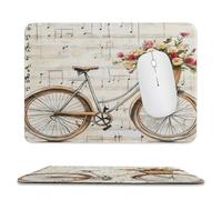 Tappetino per Il Mouse Spring Flowers Music Note Bicycle Lavabile Tappetini Mouse Personalizzato Gaming Mousepad per Laptop Ufficio Computer 25X30Cm