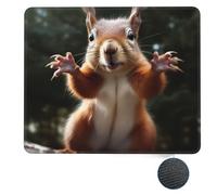 Tappetino per Il Mouse Squirrel Funny Animal Bordi Cuciti Tampone per Mouse Antisfilacciamento Gaming Mousepad per Notebook Laptop Ufficio 25X30Cm