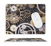 Tappetino per Il Mouse Steampunk Mechanical Gears Bordi Cuciti Tampone per Mouse Pratica Gaming Mousepad per Casa Ufficio Laptop 25X30Cm