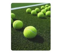 Tappetino per Il Mouse Tennis Balls On Tennis Grass Court Pratica Tappeto Mouse Superficie Liscia Gaming Mousepad per Computer Ufficio Laptop 25X30Cm