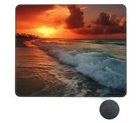 Tappetino per Il Mouse The Beach Sunset Bordi Cuciti Tappetino per Mouse Confortevole Gaming Mousepad per Ufficio Casa Pc 25X30Cm