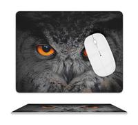 Tappetino per Il Mouse The Evil Eyes Eagle Owl Bubo Bubo Lavabile Tappetini Mouse Confortevole Gaming Mousepad per Notebook Laptop Pc 25X30Cm