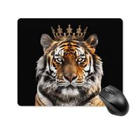 Tappetino per Il Mouse Tiger in Crown King Antiscivolo Tappeto Mouse Confortevole Gaming Mousepad per Computer Pc Casa 25X30Cm