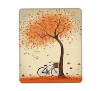 Tappetino per Il Mouse Tree Autumn Falling And Bicycle Superficie Liscia Tappetino per Mouse Antisfilacciamento Gaming Mousepad per Notebook Pc Computer 25X30Cm