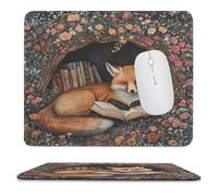 Tappetino per Il Mouse Trees Leaves Rustic Spring Colorful Flowers Bookshel Bordi Cuciti Tampone per Mouse Antisfilacciamento Gaming Mousepad per Notebook Ufficio Pc 25X30Cm