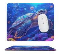 Tappetino per Il Mouse Underwater World Colourful Corals Wildlife Sea Turtle Antisfilacciamento Tampone per Mouse Superficie Liscia Gaming Mousepad per Notebook Computer Laptop 25X30Cm