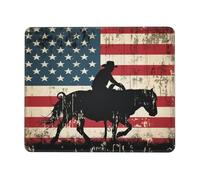 Tappetino per il Mouse Vintage American Cowboy Silhouette Art Patriotic