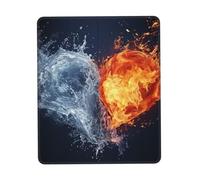 Tappetino per Il Mouse Water And Fire Heart Confortevole Tappetino Mouse Antiscivolo Gaming Mousepad per Computer Ufficio Casa 25X30Cm