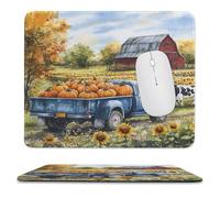 Tappetino per Il Mouse Watercolor Pumpkins Sunflower Flowers Fall Thanksgiving Superficie Liscia Tampone per Mouse Multifunzionale Gaming Mousepad per Ufficio Pc Laptop 25X30Cm