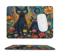Tappetino per Il Mouse Watercolor Spring Trees Flowerss Cats Black Butterfly Confortevole Tappetino per Mouse Bordi Cuciti Gaming Mousepad per Computer Casa Pc 25X30Cm