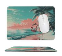 Tappetino per Il Mouse Watercolor Summer Beach Ocean Sunset Tropical Palm Animals Flamingos Multifunzionale Tappetino per Mouse Pratica Gaming Mousepad per Ufficio Casa Laptop 25X30Cm