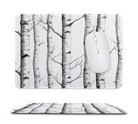Tappetino per Il Mouse White Birch Tree Pattern Bordi Cuciti Tappetini Mouse Multifunzionale Gaming Mousepad per Casa Pc Computer 25X30Cm