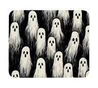 Tappetino per Il Mouse White Scary Ghosts Pattern Bordi Cuciti Tappetino Mouse Pratica Gaming Mousepad per Pc Laptop Casa 25X30Cm