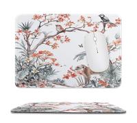 Tappetino per Il Mouse Wild Animal Monkey Spring Birds Pattern Multifunzionale Tappetini Mouse Bordi Cuciti Gaming Mousepad per Pc Ufficio Computer 25X30Cm