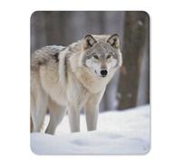 Tappetino per Il Mouse Wolf in The Snow Personalizzato Tappeto Mouse Antiscivolo Gaming Mousepad per Ufficio Casa Laptop 25X30Cm