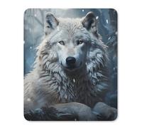 Tappetino per Il Mouse Wolf Sitting in The Snow Multifunzionale Tappetini Mouse Antisfilacciamento Gaming Mousepad per Ufficio Laptop Computer 25X30Cm