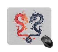 Tappetino per Il Mouse Yin And Yang Japanese Dragons Lavabile Tappeto Mouse Superficie Liscia Gaming Mousepad per Notebook Laptop Casa 25X30Cm