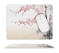 Tappetino per il mouse Zen con albero di ciliegio con base in gomma antiscivolo, tappetino per mouse con bordo cucito, divertente, per casa, ufficio, dormitorio, scrivania, accessori decorativi, 20,3