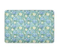 Tappetino per imparare a fare pipì con motivo floreale blu, extra large, impermeabile, lavabile, per bambini, 132 x 86,4 cm (lunghezza x larghezza)