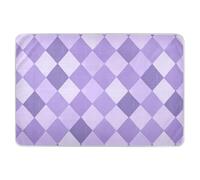 Tappetino per imparare a usare il vasino, impermeabile, impermeabile, per cambiare la pipì, per bambini, 132 x 86,4 cm (lunghezza x larghezza), motivo scozzese viola scuro, bianco e viola chiaro