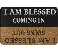 Tappetino per Ingressi I Am Blessed Coming in I Am Blessed Going out Tappetino Antiscivolo per Il Bagno Assorbente Lavabile Scendiletto, per Bagno, Cortile, Soggiorno, 40x60cm