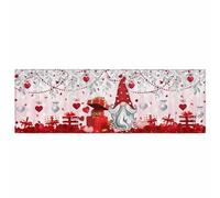 Tappetino per Ingressi Saint Valentine's Gnomes Romantic Flower Silver Leaves Tappeto Bagno Anti-Polvere Lavabile Zerbino Ingresso Casa, per Bambini, Lavanderia, Corridoio, 40x60cm