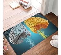 Tappetino per ingresso, zerbino per interni ed esterni, 24" x 16", antiscivolo, con funzioni cerebrali destra e sinistra, per ingresso, portico anteriore, lavanderia, bagno, camera da letto, tappeto p