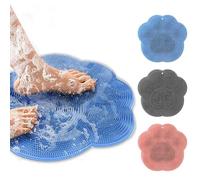 Tappetino per lavare i piedi della doccia, confezione da 2, scrubber per il corpo in silicone con ventosa, spazzola per la pulizia dei piedi della pelle morta, ventosa antiscivo pink and blue 2 pezzi