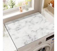 Tappetino per Lavatrice, Tappetino Lavatrice, Tappetino Antiscivolo Lavatrice per Lavatrice Tappetino per Lavatrice per Copertura Frigorifero Top Protezione Polvere Lavatrice (23.6x23.6in, Bianco)